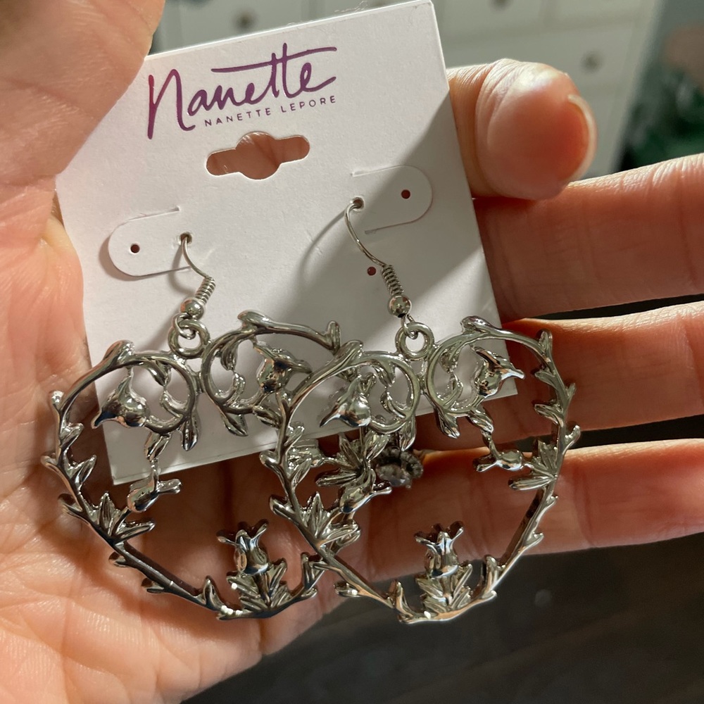 Nanette silver heart Earrings